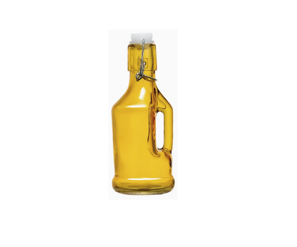 Botella de Cristal Amarilla. Pza          